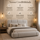 Ver imagem 5 de Conjunto Cama King Cabeceira Star Divani Bouclé Premiun Detalhes em Courino Luxouso Moderna Elegante