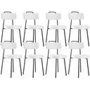 Ver imagem 1 de Kit 08 Cadeiras Decorativas Estofada Para Sala De Jantar Barcelona L02 Facto Branco - Lyam Decor