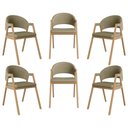 Ver imagem 1 de Kit 6 Cadeiras Suellen Luxo Reforçada Mesa de Jantar Linho Cor:bege