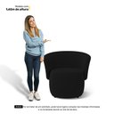 Ver imagem 2 de Kit 02 Poltronas Decorativas Aisha Orgânica Suede Preto - Desk Design
