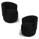 Ver imagem 1 de Kit 02 Poltronas Decorativas Aisha Orgânica Suede Preto - Desk Design