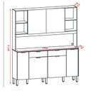 Ver mais imagens de Cozinha Compacta 6 Portas 2 Gavetas 179,6 cm Botanika Cinza Freijó/Gris Cinza