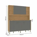 Ver imagem 3 de Cozinha Compacta 6 Portas 2 Gavetas 179,6 cm Botanika Cinza Freijó/Gris Cinza