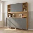 Ver imagem 1 de Cozinha Compacta 6 Portas 2 Gavetas 179,6 cm Botanika Cinza Freijó/Gris Cinza