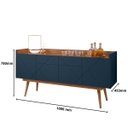 Ver imagem 6 de Buffet Aparador Sala Estar Veneza 4 Portas Cedro/Azul Cobalto