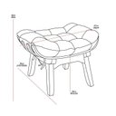 Ver imagem 4 de Kit Poltrona e Puff com Base de Madeira Suede Costela Cinza Chumbo