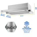 Ver imagem 5 de Depurador Exaustor de Ar Retrátil 60 Cm Parede Cozinha Inox 127v Philco