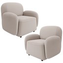 Ver imagem 1 de Kit 02 Poltronas Decorativa Orgânica para Sala Living Morelo M05 Bouclê Bege Claro - Lyam Decor