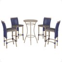 Ver imagem 1 de Mesa Bistro e 4 Banquetas Roma Fendi Corda Náutica 11 Trama Original