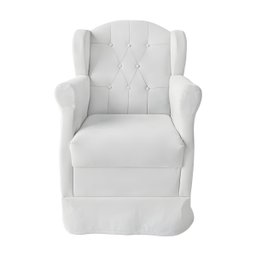 Poltrona Amamentação Cadeira Reforçada Balanço e Puff Lile Corino:branco - 8 Poltrona Amamentação Cadeira Reforçada Balanço e Puff Lile Corino:branco - 8