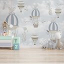 Ver imagem 3 de Papel de parede balãozinho azul menino para quarto de bebê M² PP30