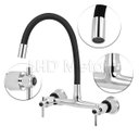 Ver imagem 2 de Torneira Misturador Gourmet Preto Flexível Cozinha Parede