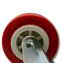 Ver mais imagens de Rodízio Rodinha Giratório Placa Base Aço Roda Pp Vermelho Diâmetro 50mm 2" C/ Freio