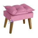 Ver imagem 4 de Kit 02 Poltrona/cadeira Decorativa e Puff Glamour Opala com Pés Quadrado Rosê