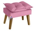 Ver imagem 4 de Kit 02 Poltrona/cadeira Decorativa e Puff Glamour Opala com Pés Quadrado Rosê
