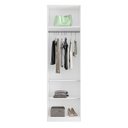 Ver imagem 4 de Guarda Roupa Modular 2 Portas Reflectas com Prateleiras/cabideiros 90cm Altezza Belmax:branco