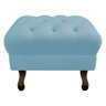Kit 02 Puf Puff Banqueta Retrô Luiz Xv 50cm Quadrado Sala Suede Azul Turquesa - D House Decor - 2