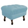 Kit 02 Puf Puff Banqueta Retrô Luiz Xv 50cm Quadrado Sala Suede Azul Turquesa - D House Decor - 3