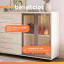 Ver imagem 6 de Cômoda Sapateira com Rodízios 4 Gavetas 2 Portas Reflecta com LED Eva