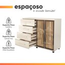 Ver imagem 7 de Cômoda Sapateira com Rodízios 4 Gavetas 2 Portas Reflecta com LED Eva
