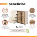 Ver imagem 4 de Cômoda Sapateira com Rodízios 4 Gavetas 2 Portas Reflecta com LED Eva