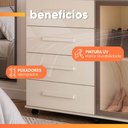 Ver imagem 5 de Cômoda Sapateira com Rodízios 4 Gavetas 2 Portas Reflecta com LED Eva