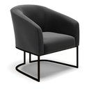 Ver imagem 5 de Sofá Namoradeira e 2 Poltronas Base Industrial Preto Stella Suede D03 - D'Rossi Cor Preto