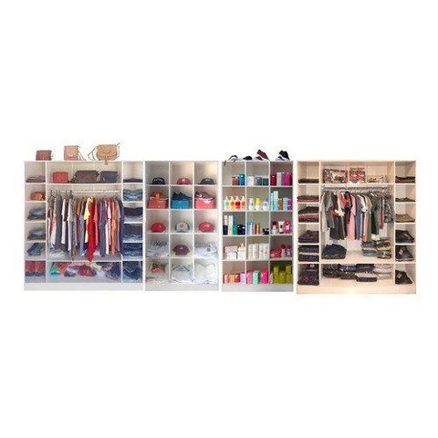 Kit Closet Armário Colméia Cabideiro Prateleira = 4 Armários Magia Móveis Kit 4 Peças