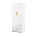 Ver imagem 4 de Guarda Roupa Roupeiro Chiara 2 Portas 2 Gavetas para Quarto Infantil Branco Phoenix Baby