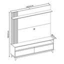 Ver imagem 4 de Estante para TV e Home Theater Ripado para TV até 65 Polegadas 162,6CMX183,8cm Pés em Madeira Maciça Detalhe da Nt 1335 Marrom