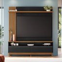 Ver imagem 6 de Estante para TV e Home Theater Ripado para TV até 65 Polegadas 162,6CMX183,8cm Pés em Madeira Maciça Detalhe da Nt 1335 Marrom