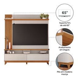 Estante para TV até 65 Polegadas com Detalhe Ripado da Nt 1335 - 12