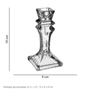 Ver imagem 2 de Castiçal Decorativo de Cristal Transparente 15x8x8cm Porta Vela Mesa Jantar Sala