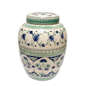 Pote Ceramica C/tampa Gd Sicilia Pintado a Mao Luiz Salvador