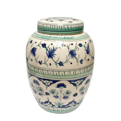 Pote Ceramica C/tampa Gd Sicilia Pintado a Mao Luiz Salvador