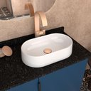 Ver imagem 4 de Cuba Para Banheiro Oval 43x25 Mármore Sintético Nimbus Cozimax Branco