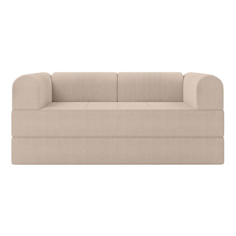 Sofá Cama de Espuma Modular Axel 180cm 03 Lugares com Apoio de Metal Bouclê - Abmaza