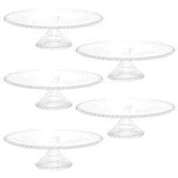 5 Boleiras com Pé Prato Porta Bolo 31cm Cristal Pearl Bolos Doces e Tortas Wolff - 2