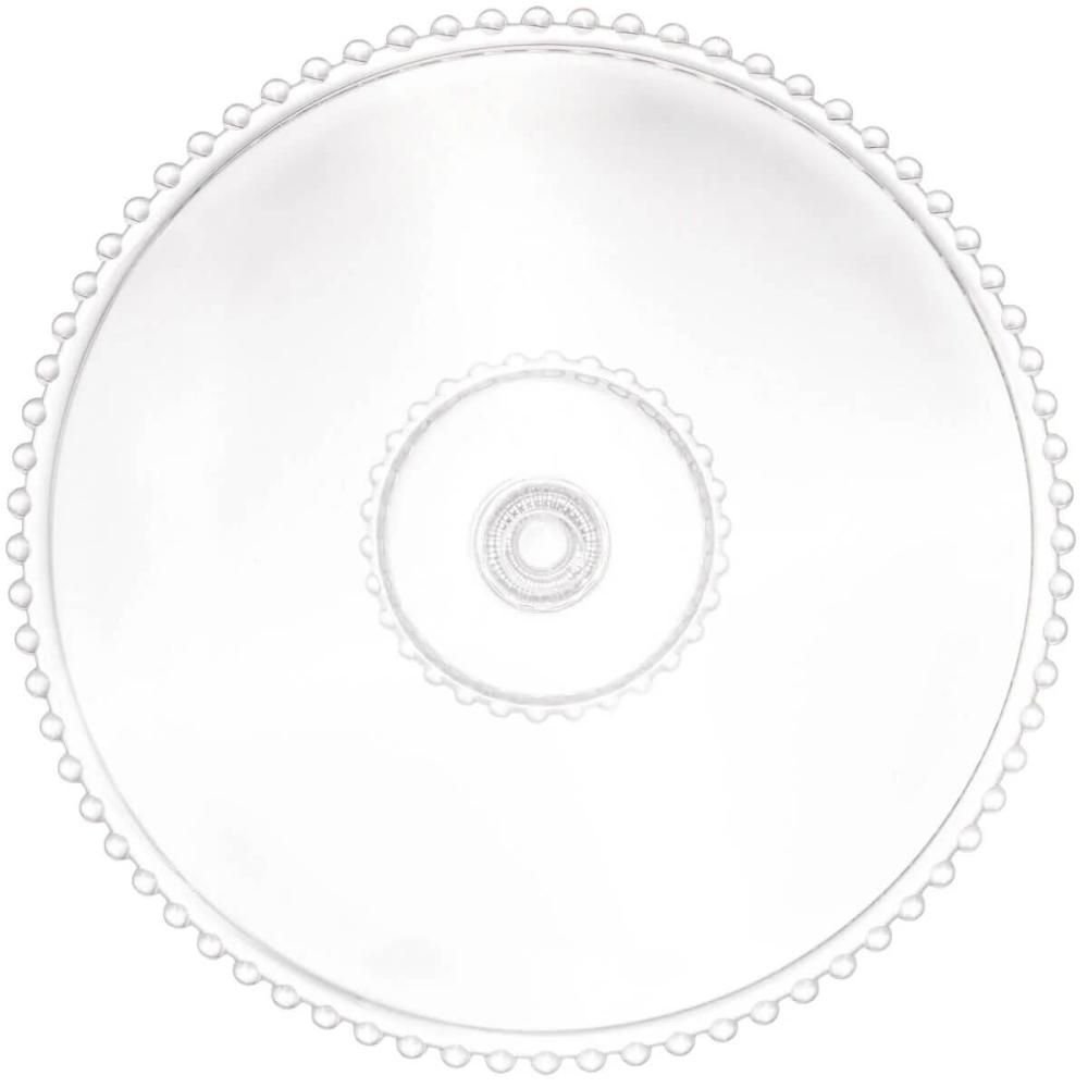 5 Boleiras com Pé Prato Porta Bolo 31cm Cristal Pearl Bolos Doces e Tortas Wolff - 5