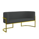 Ver imagem 1 de Sofá Namoradeira Corino 2 Lugares Moderna Base Metal Gold Cor:cinza