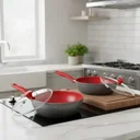 Ver imagem 1 de Frigideira Polishop 2 Flavorstone Day By Day 24 cm 2 Tampa Vermelho