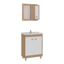 Ver imagem 1 de Gabinete Banheiro com Cuba e Espelheira 60cm Multimóveis CR10101 Castanho Argel/Branco