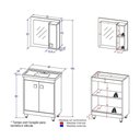 Ver imagem 3 de Gabinete Banheiro com Cuba e Espelheira 60cm Multimóveis CR10101 Castanho Argel/Branco