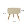 Kit 01 Poltrona + Puff Decorativo Para Tecido Suede Cor:Bege - 3