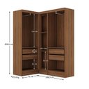 Ver imagem 3 de Quarto Completo 5 Portas 4 Gavetas 3 Peças Viena Espresso Móveis Marrom/Nogal/Branco