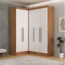 Ver imagem 1 de Quarto Completo 5 Portas 4 Gavetas 3 Peças Viena Espresso Móveis Marrom/Nogal/Branco