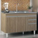 Ver imagem 2 de Balcão de Cozinha com Pia Inox 120cm Michigan Castanho - Lumil