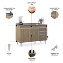Ver imagem 3 de Balcão de Cozinha com Pia Inox 120cm Michigan Castanho - Lumil