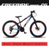 Bicicleta Aro 26 Quadro 13 Alumínio 21v Freio a Disco Mecânico Freeride Azul/Vermelho - Dropp - 4