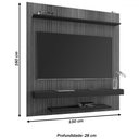 Ver imagem 3 de Painel para Tv até 60 Polegadas Leme 2 Prateleiras Ripado 3d Cinamomo/off White - Móveis Bechara